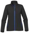 KSB-1W Stormtech Ladies Orbiter Soft Shell Jacket Black / Azure colour image